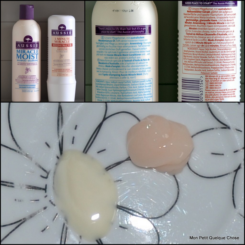 Aussie, miracle moist shampoo et 3 minute miracle reconstructor soin intensif